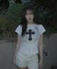 SLOW RECORD HOUSE Cross Wing T-Shirt_White