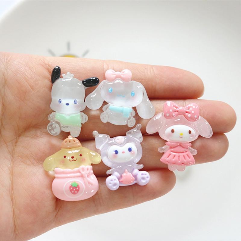 10 Pcs Kawai Cartoon Translucency Animal Resin Flat Back Scrapbook Diy Jewelry Hair Clips Ornament Accessories A18