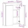 Bathroom Mirror Cabinet TULUM High Gloss White 60 x 16.5 x 78 cm