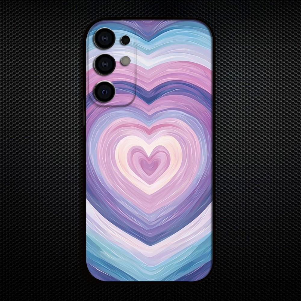 

Cute Heart Aesthetic Pattern Phone Case For Samsung S25/S24/S23/S22/S21/S20/Plus,Fe,Lite/Others Black Cover Samsung S20fe