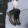 Fashion Fashion Trend Men's Leather Boots Four Seasons Outdoor Versatile Casual Hiking Boots Retro Lace-up Thick Bottom Working Boots