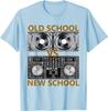 Old School VS New School DJ Plattenspieler Mixer Grafik T-Shirt Lässiges Kurzarm-T-Shirt für Unisex