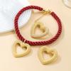 Heart Pendant Woven Twist Necklace for Women Jewelry Gift Holiday Party Wear Accessory