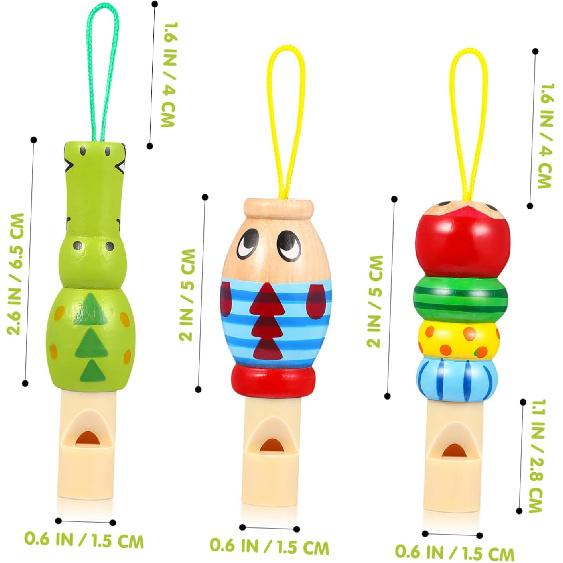 

3pcs Wooden Whistles for Kid,Cute Animal Whistles Music Instrument Toys Kids Party Noisemakers Whistles Party Bag Fillers,Random Color 8x3x3cm