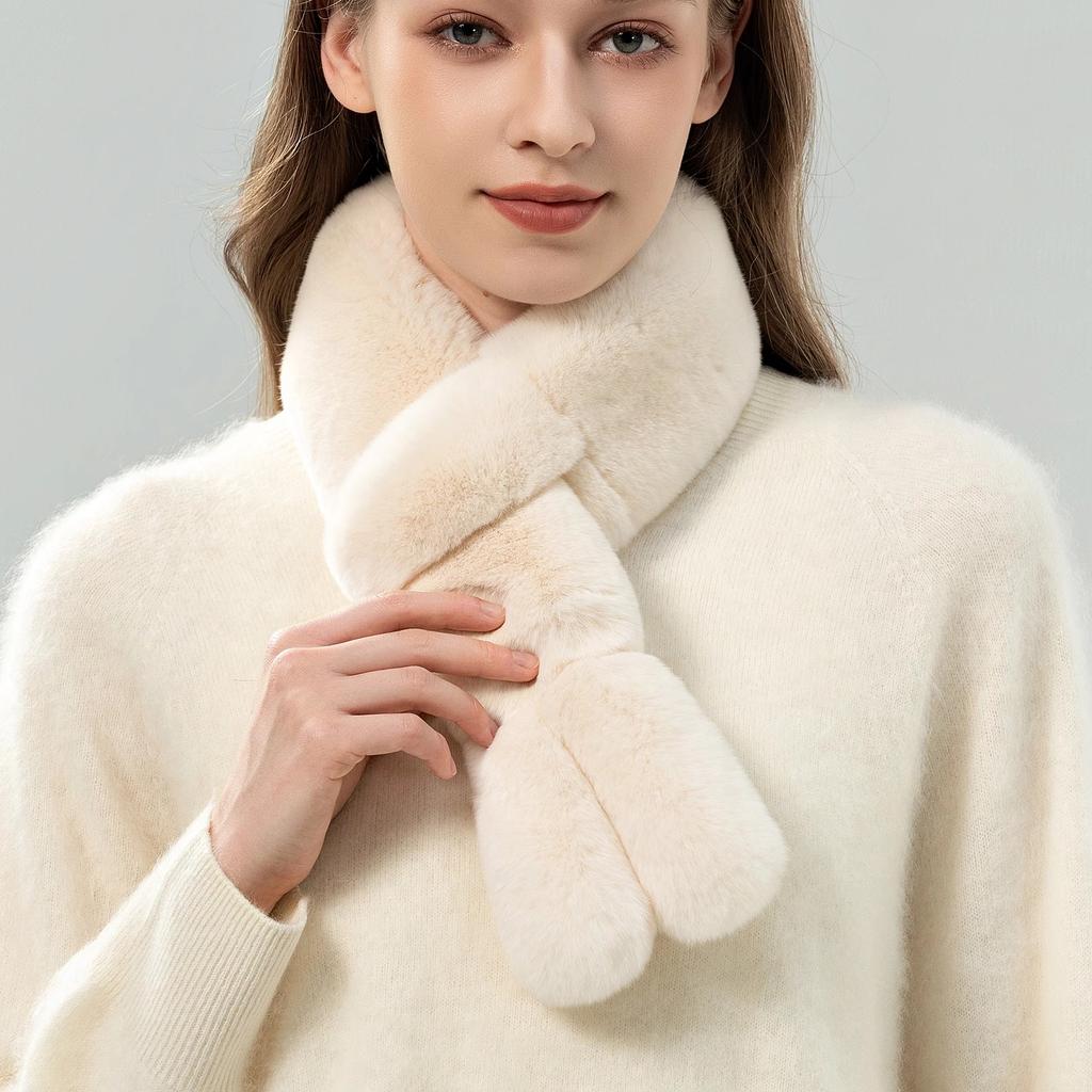 Otter Rabbit Fur Straw Scarf Women's Winter Warm Neck Guard Versatile Cute Cute Scarf Thickened Real Wool Neck Cover