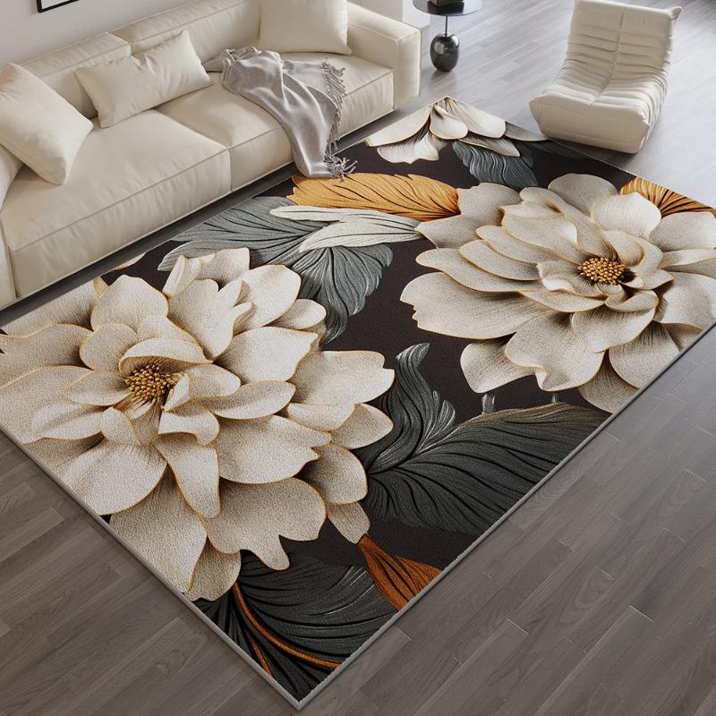Modern Light Luxury Printing Large Carpet Anti-slip Wear-resistant Soft Mat for Living Room and Bedroom Rug Easy Clean Fashion