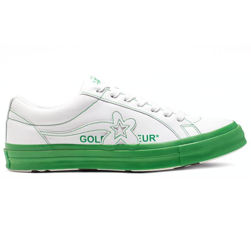 Golf Le X Converse Golf Le Fleur*One Sta Synthetic Leather Small Flower Lightweight and Breathable Low-Top Board Shoes Unisex Green