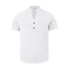 Summer Men's Casual Loose Stand Collar Linen Shirt - Trendy Short Sleeve Plus Size Solid Color