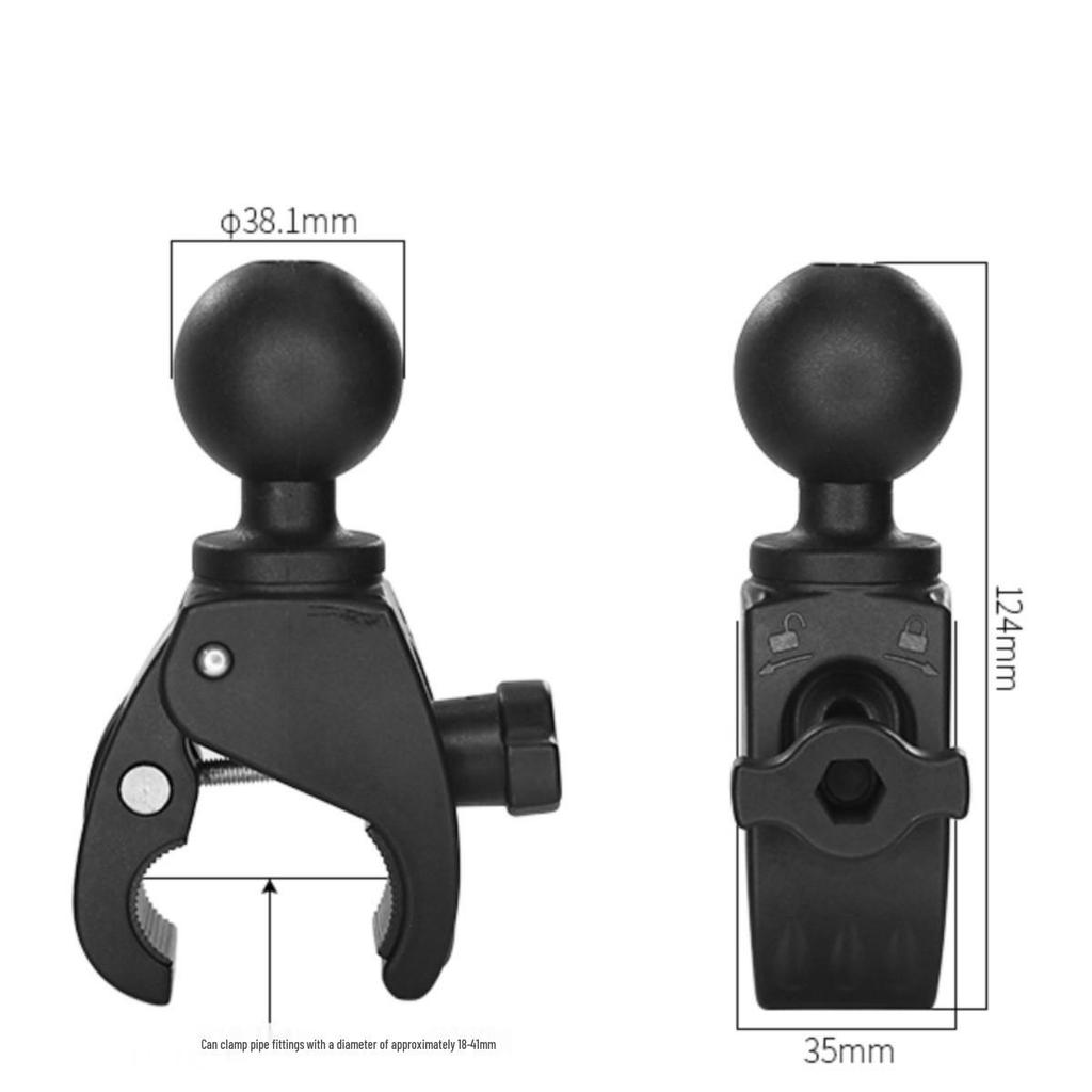 Quick-Release Forklift Handle 1.5" Ball Head Clip for 1841mm Off-Road Vehicle Luggage Rack Tube Clamp