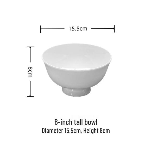 Pure White Ceramic Tableware Set - Plates & Bowls for Home or Hotel