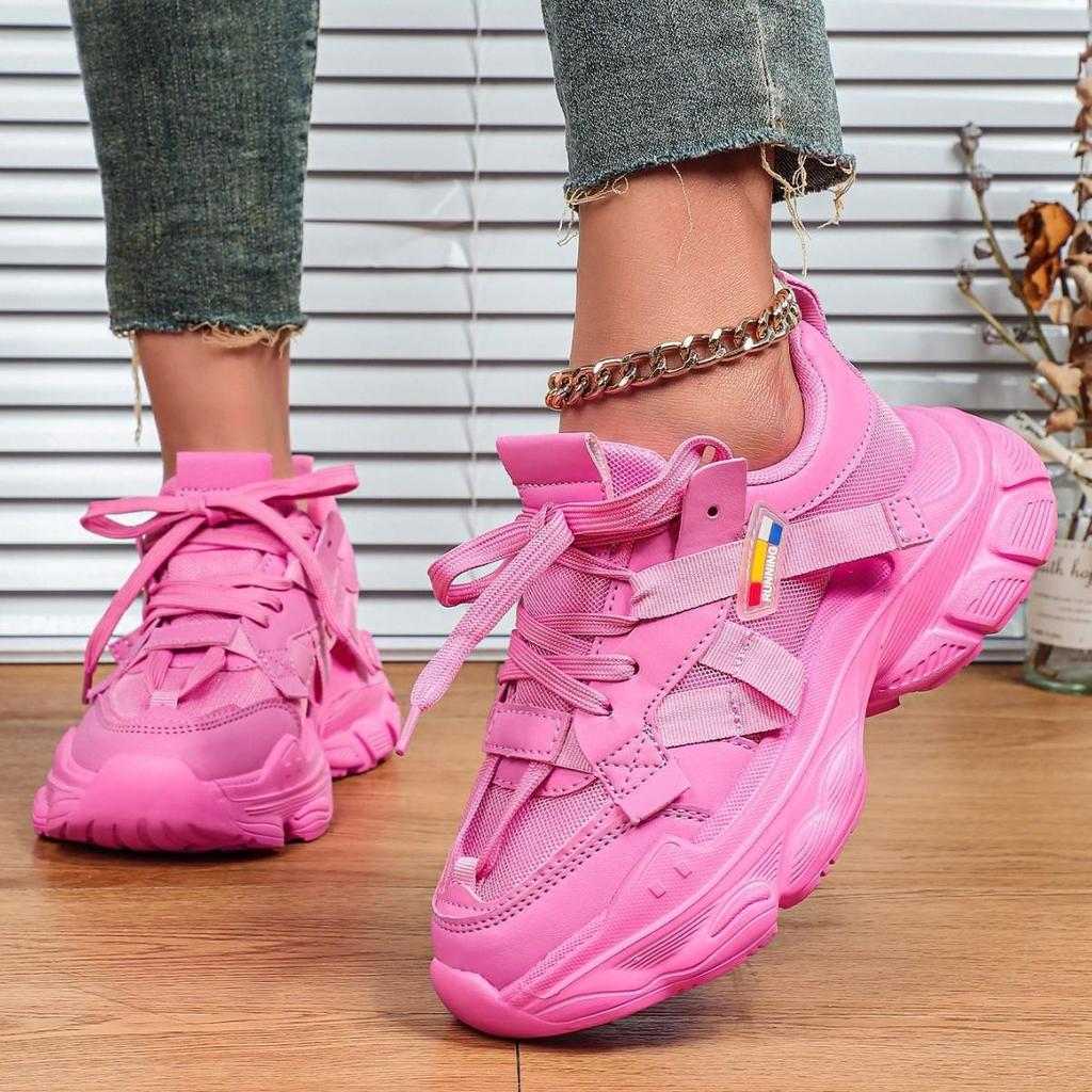 Fashion Platform Sneakers Women Trendy Chunky Shoes Breathable Thick Sole Walking Shoes Running Sports Shoes Anti-slip