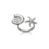 Stainless Steel Starfish Shell Rings For Women Gold Color Starfish Finger Ring Vintage Summer Vacation Christmas Jewelry Gift