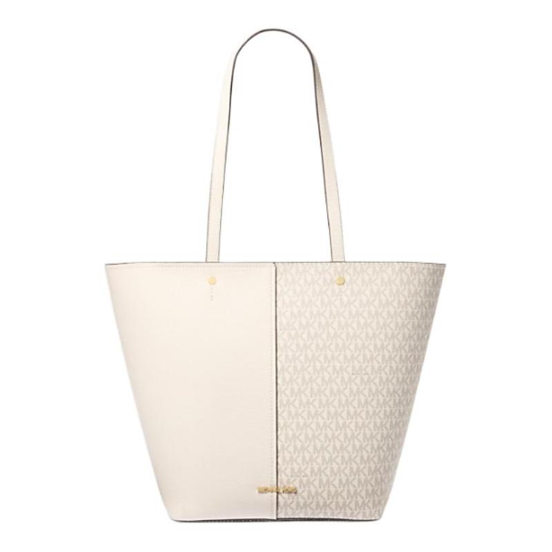 MICHAEL KORS Flora Flora Logo Faux Leather Shoulder Bag Large Women s Cream White белый
