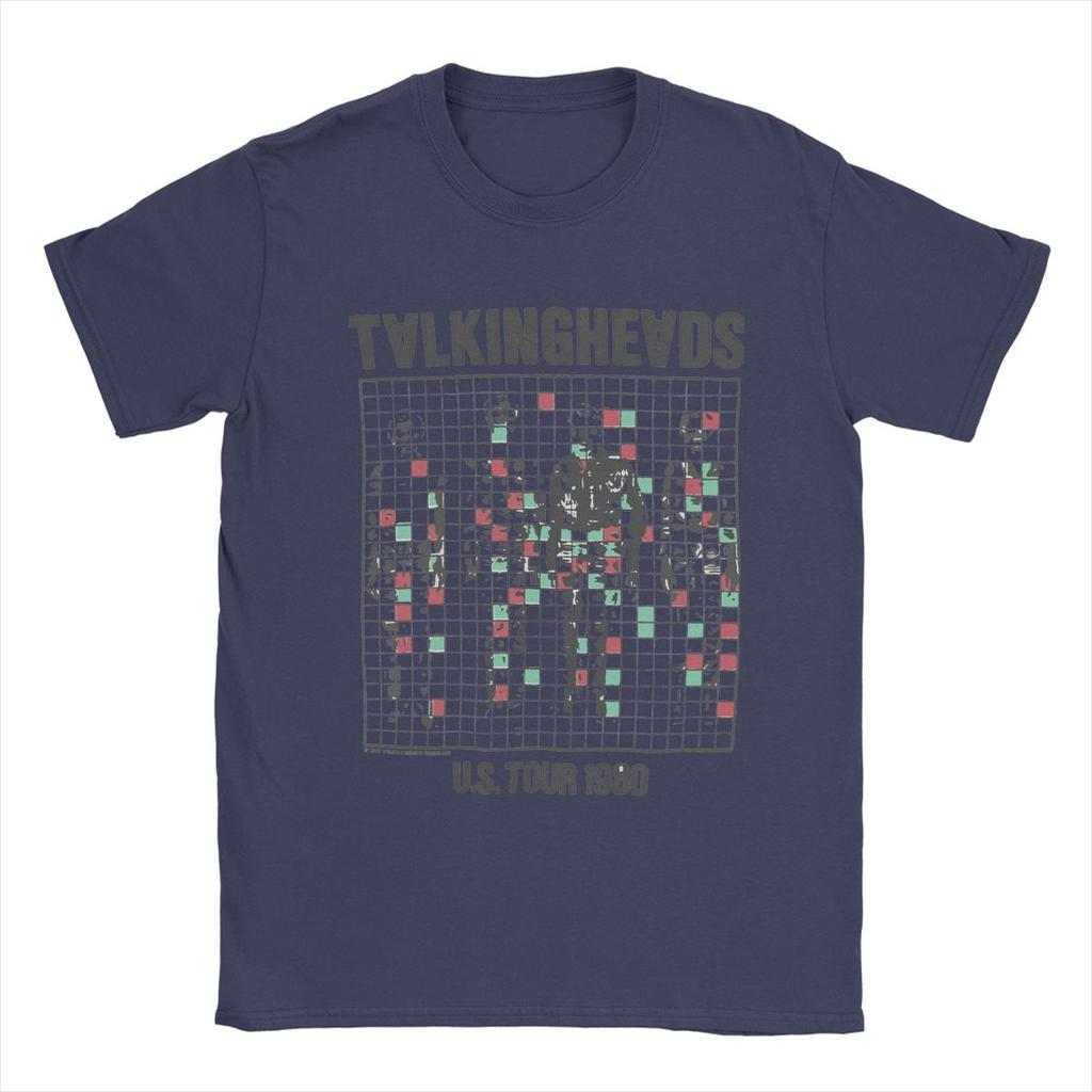 Men T-Shirts Talking Heads Inspired Tour Tee Novelty 100% Cotton Tee Shirt Short Sleeve T Shirt Crewneck Clothes Gift Idea