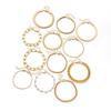 12 Piece Fashionable Simple Chain Design Multi-layer Overlapping Snake Bone Chain Fried Dough Twists Braid Women's Bracelet
