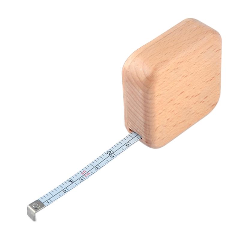Precisions Wood Case Tape Measure 2m with Clear Scale for Accurate Measurement Home Office and Construction