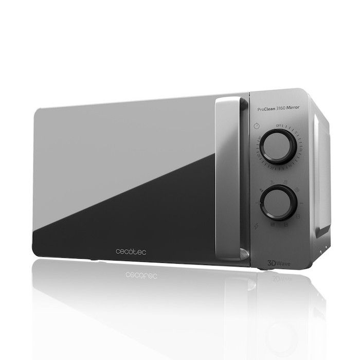 Cecotec ProClean 3160 Revêtement Miroir Pour Un Meilleur Nettoyage Technologie 3DWave Grill 800 W 20 L Design Élégant Avec Porte Mir