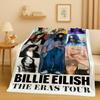 3D Billie Eilish Hit Me Hard and Soft Singer Flannel Blanket,Ultra Soft Warm Plush Throw for Home Bedroom Bed Sofa Cover Kids