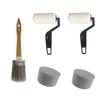Home Painting Kit 5 Piece with Brush, Small Rollers and Support Items for Furniture Care, Trim Work and Repairs