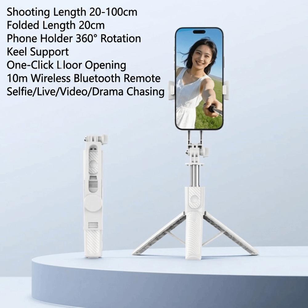 360° Rotation Bluetooth Selfie Stick Telescopic Design Anti-Shake Phone Stand Mini Portable Travel Handheld Tripod