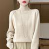 Women Sweater 100% Wool MODERN NEW SAGA Turtleneck Knit Pullover Thick Winter Jumpers Female Knit Tops
