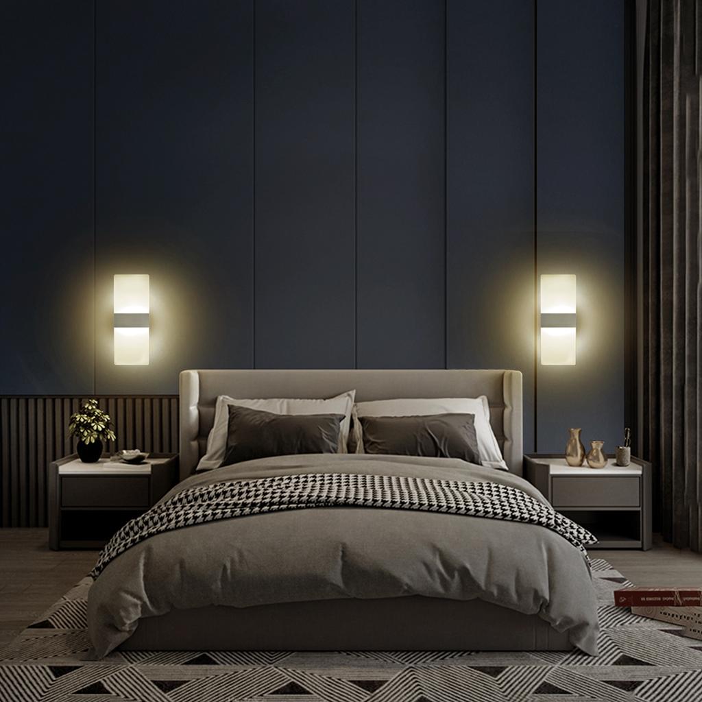 Modern Minimalist Wall Lamp, Indoor LED Wall Light, Aluminum Acrylic Hardwire, Bedroom Living Room Corridor Staircase Sconces