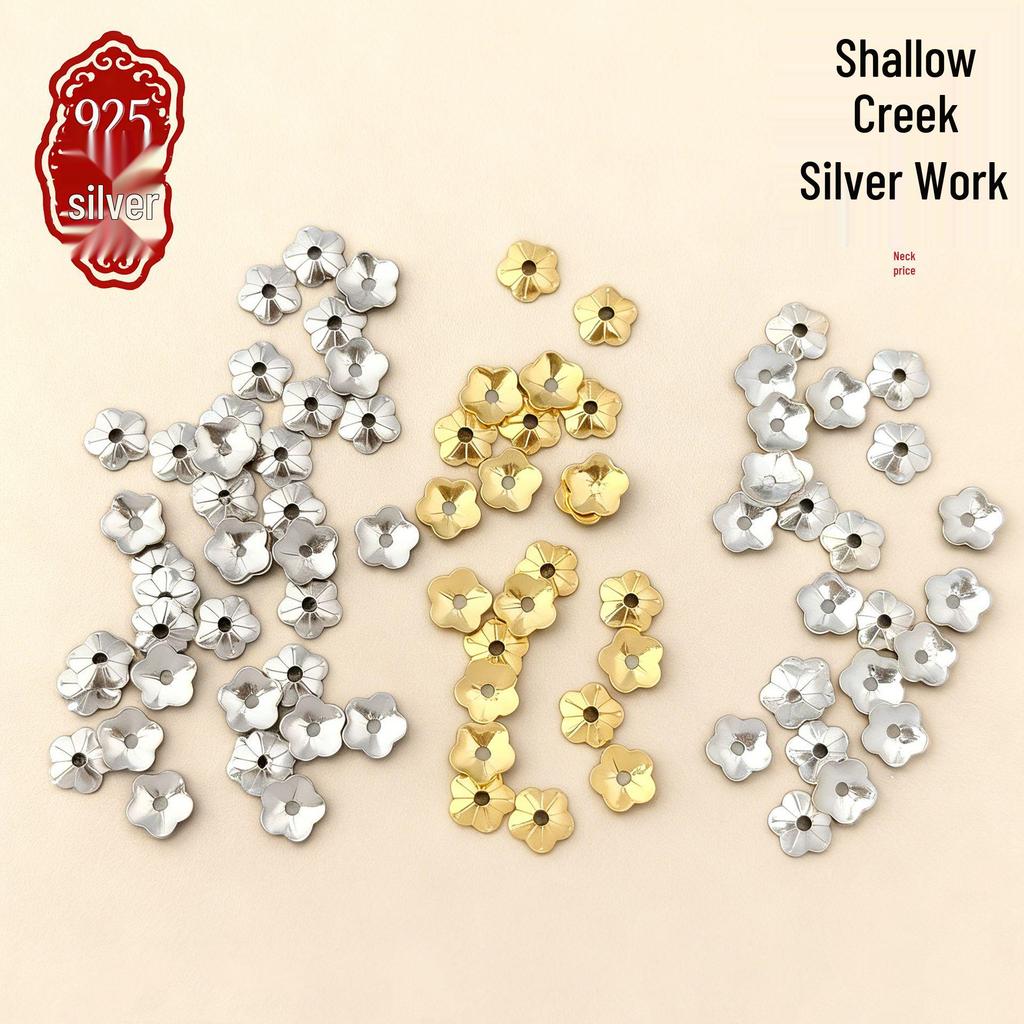 S925 Sterling Silver Flower Petal Spacer Beads for DIY Bracelets - Available in Silver, Gold, Rose Gold, and White Gold