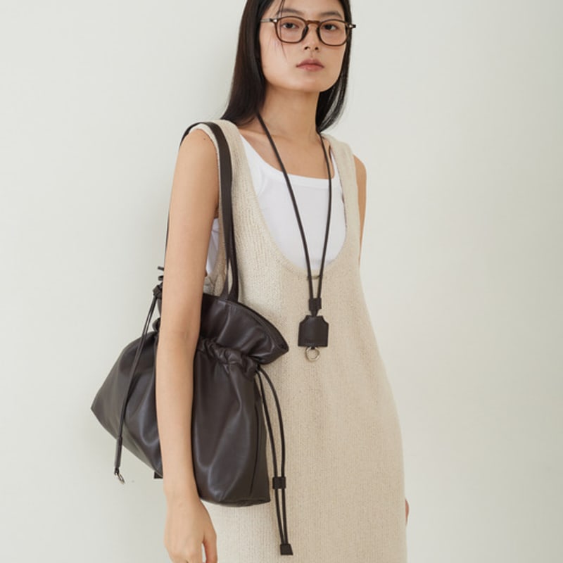 Fromwhere Key Ring Necklace Brown