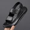 Fashion Solid Color Leather Sandals for Men 2025 Summer New Designer Platform Sandals Male Fashion Casual Outwear Beach Shoes Man