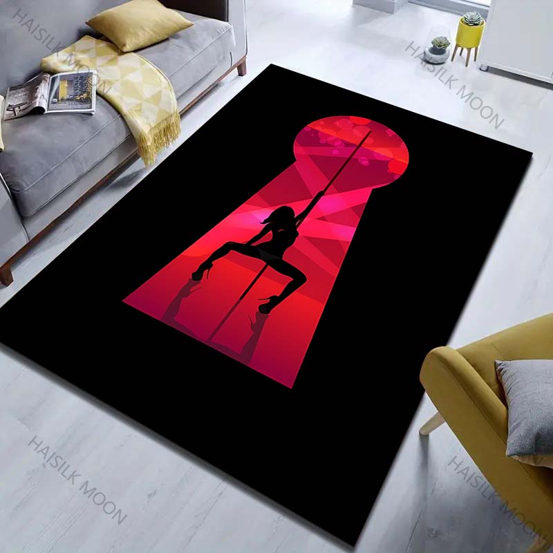 15 Sizes Pole Dance Art Print Carpet for Living Room Bedroom Sofa Doormat Decor Area Rug Non-slip Floor Mat for Gifts