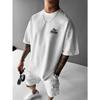 Taglie Europee T-shirt da Uomo Rotonda Creativa, Realizzata in Puro Cotone, Trendy e alla Moda, Maniche Corte per l'Estate, Top Casual Quotidiano