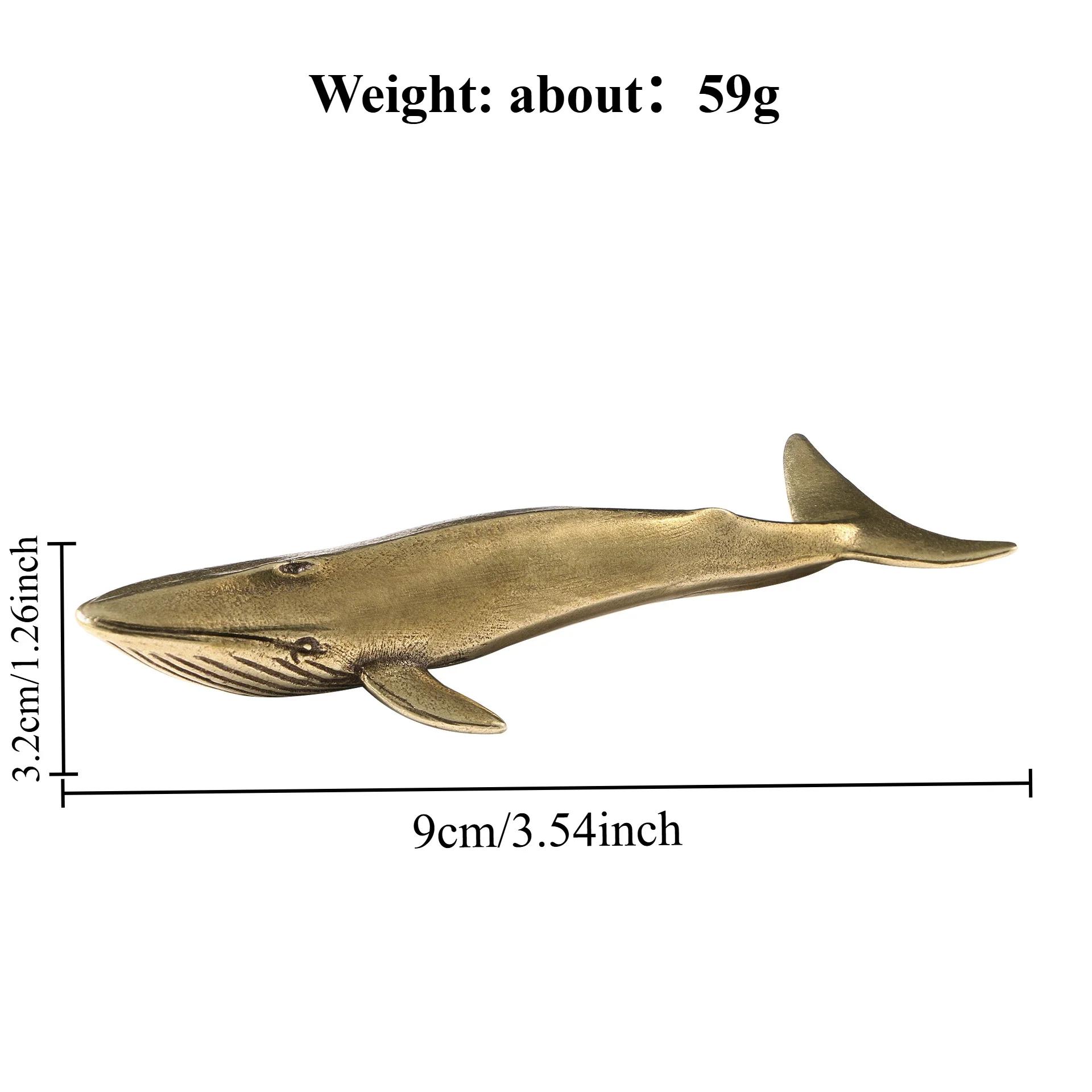 

Solid Brass Blue Whale Figurines Vintage Sea Animal Statue Desktop Ornaments Office Decorations Crafts Accessories Child Gifts