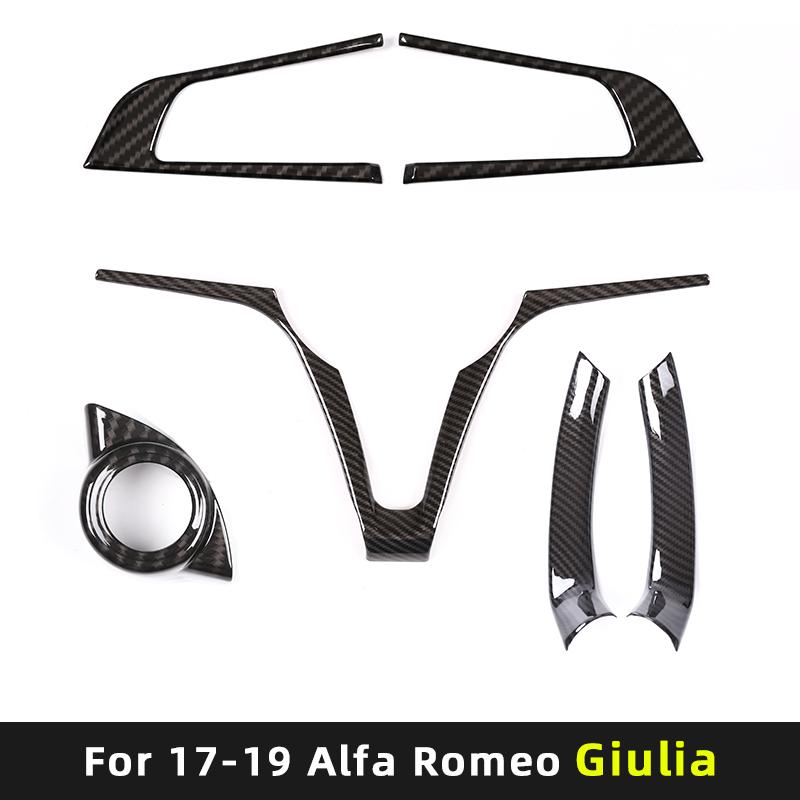 Pour 17-19 Alfa Romeo Giulia/Stelvio volant cadre en V Boîte de démarrage une touche Autocollant de décoration bouton de volant ABS
