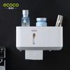 Bathroom roll paper towel holder, no-drill wall-mounted toilet paper and wet wipes storage box, disposable face towel rack