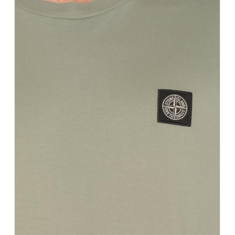 STONE ISLAND Effen Logo Ronde Hals Korte Mouw T-shirt Heren Tops Groen K1S152100039S0013-V0055