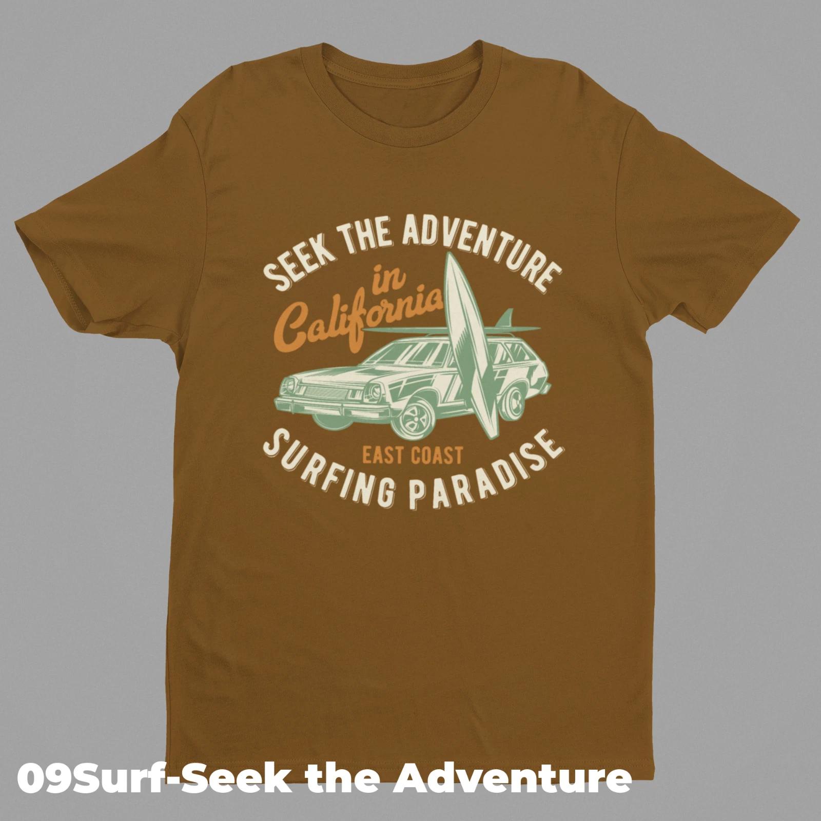 Surfing Retro T-Shirt Designs 09SURF-Seek adventure M