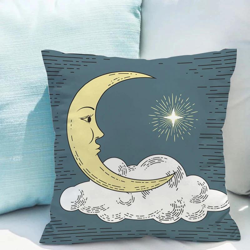 Tarot Sun And Moon Cushions Double-Sided Printing Pillows Decorative For Bed Of Modern Sofa Pillow Cover Decoration Living Room
