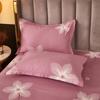 White Flower Printed Bed Sheet Set Simple Pink Cotton bedspread Thickened Bedding Set Luxury Soft Flat Sheet with Pillowcases