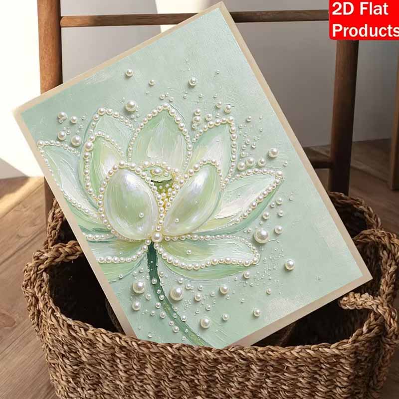 Pearl Lotus Painting Kit Handmade DIY Elegant Floral Home Decoration Painting