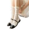 New Children Lace Stockings Bow Girl Calf Socks Summer Thin Breathable Design Beige Children Mid Tube Socks