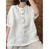 Retro Cotton Linen Short Sleeve Loose Summer Shirt