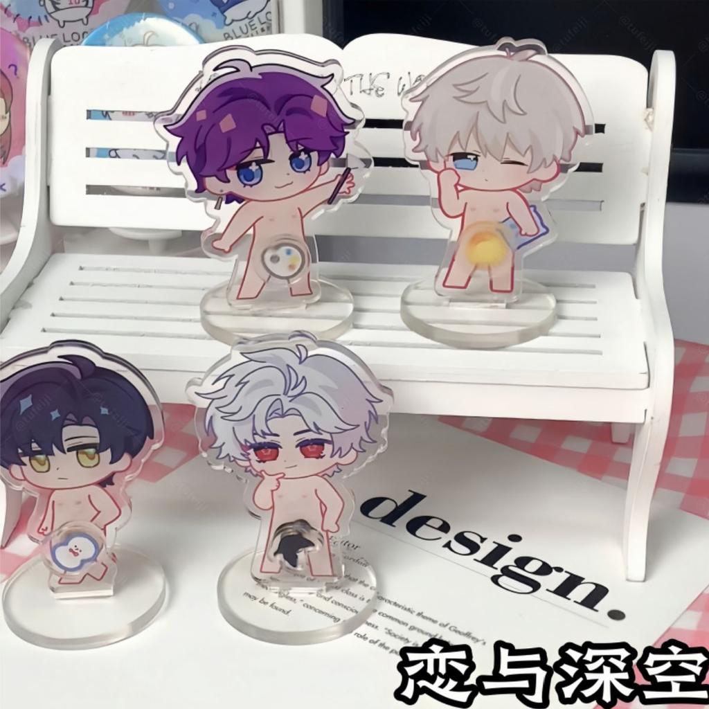 1/4Pcs Game Love and Deepspace Sylus Xavier Zayne Rafayel Cosplay Figure Stand Rotate Standing Plate Ornament Cartoon Gifts New