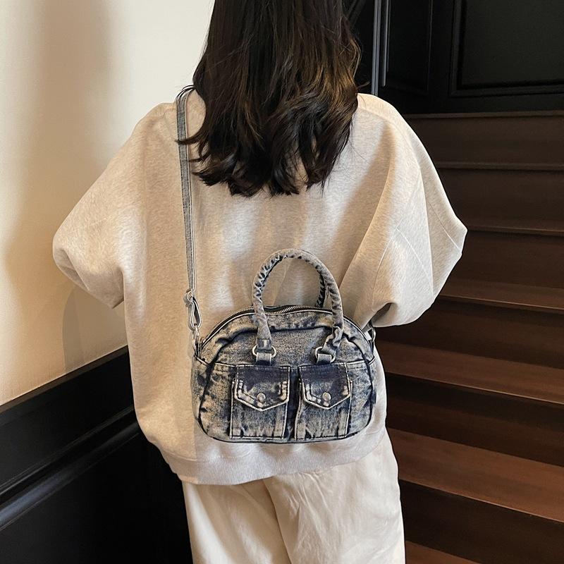 Women's Denim Shoulder Bag Large Capacity Small Square Bag