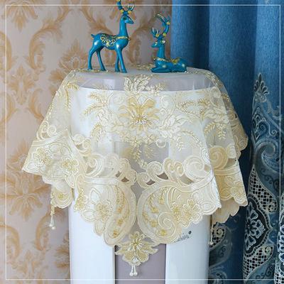 10 Luxury European Style Handmade Nail Bead Embroidery Table Cloth Furniture Electrical Dust Cover Christmas Wedding Decoration