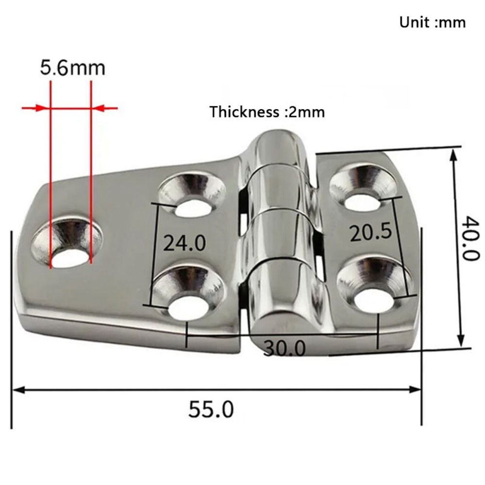 2pcs Stainless Steel Boat Hinge 280 Degree Rotation Short Side Door Hinge  Wooden Box