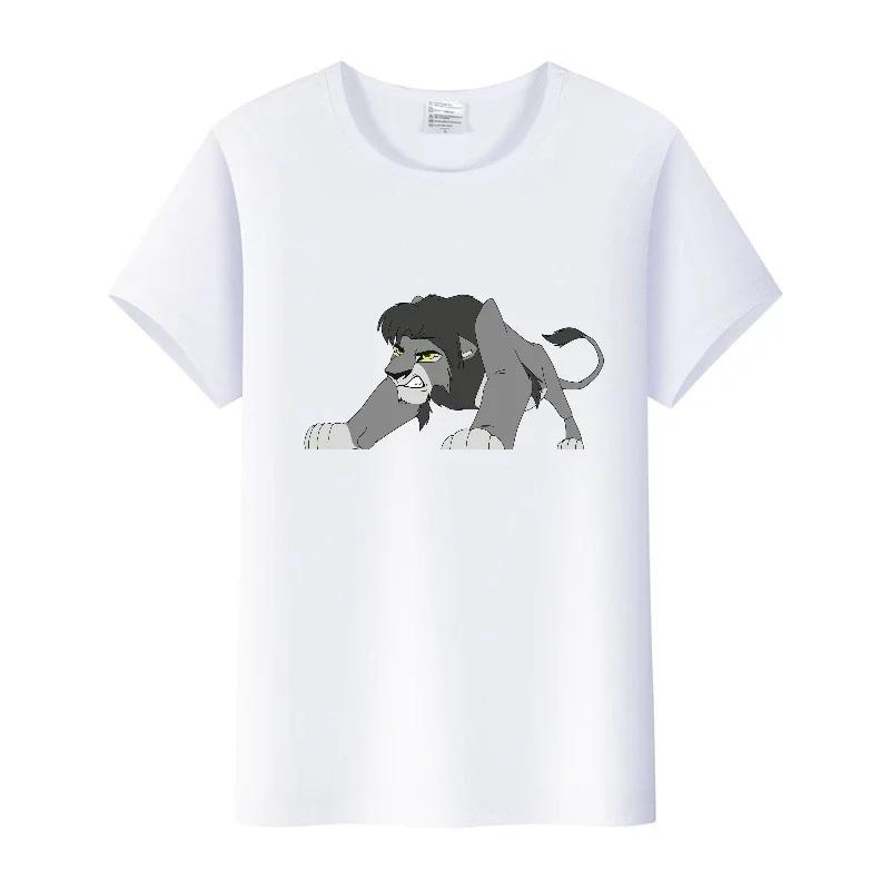 Casual Summer Ladies Blouses Men White Tees Clothes Women 90S Tshirt Oversized Tops Disney Cartoon The Lion King Graphic T-shirt