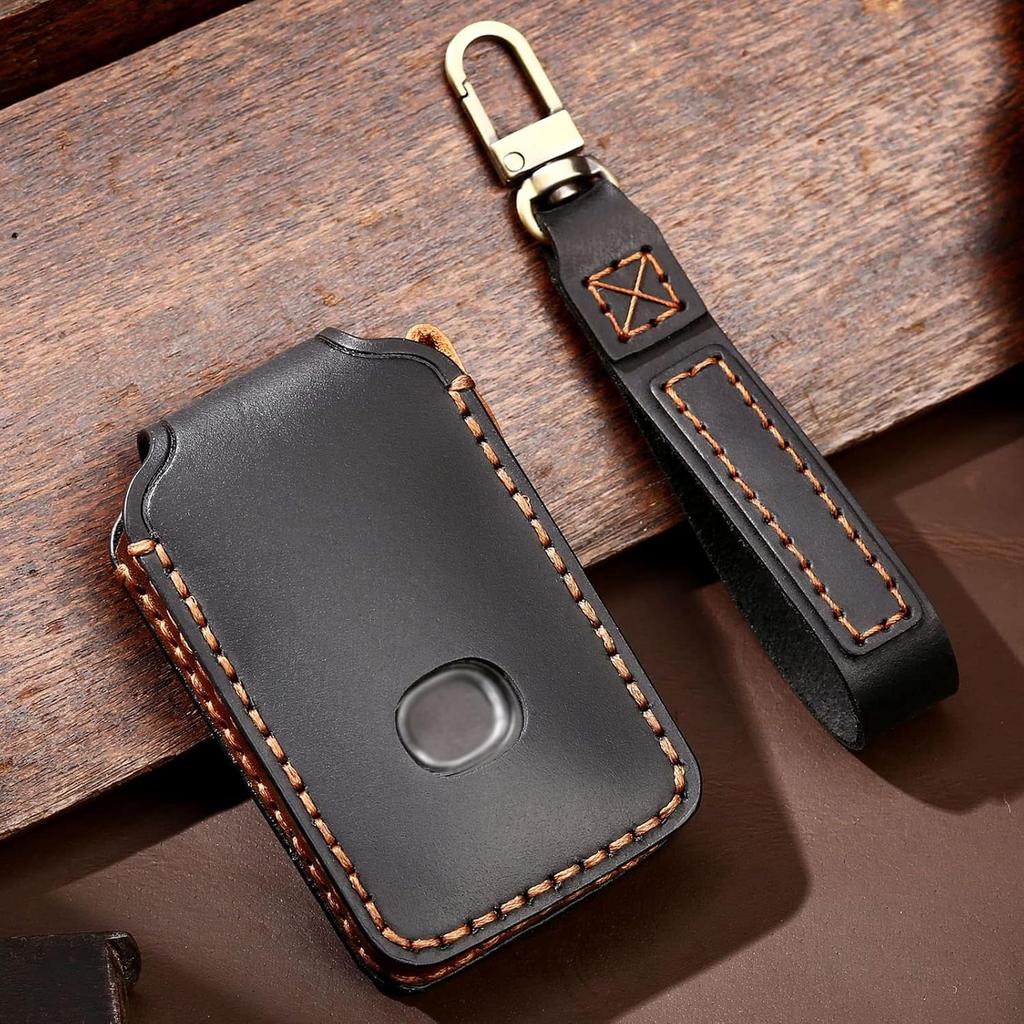 EASYANT 4 Button Leather Remote Key Fob Case Cover Compatible with Mazda 3 -2024 Hatchback 6 CX-5 CX-30 CX-9 Black