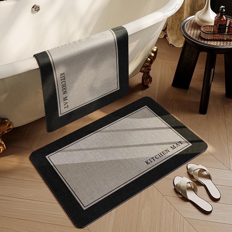 

Туалетная дверь Ванная комната Диатомовая грязь Быстросохнущая подкладка для ног Коврик для ванной Ванная комната Коврик для пола в ванной Противоскользящий Сильный водопоглощающий 40 * 60CM