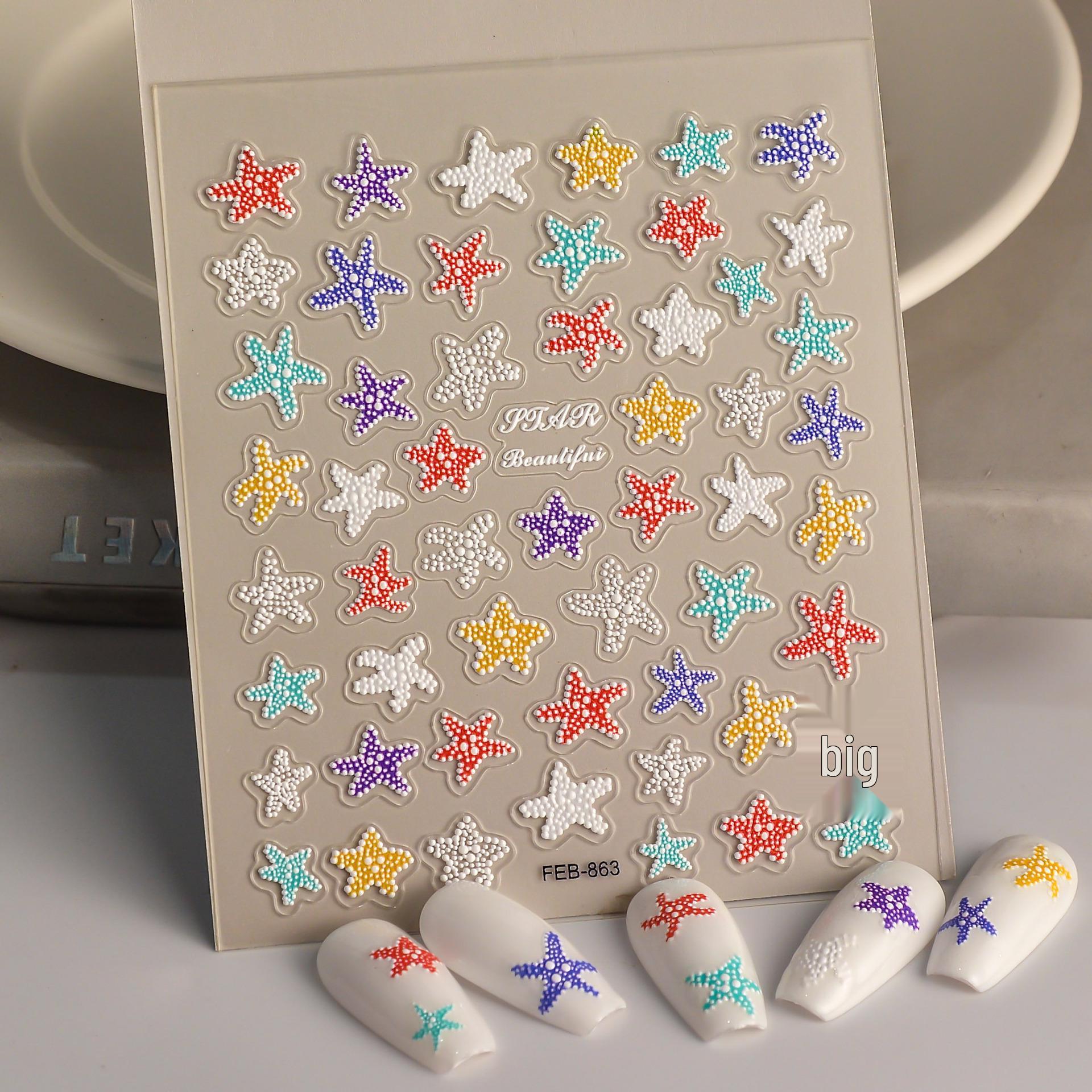 

Colorful Marine Life Starfish Nail Art Stickers & Journal Penholder