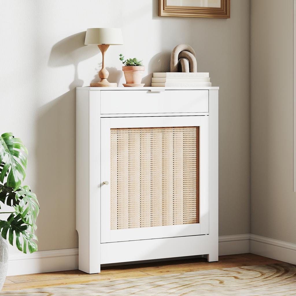 Radiator Cover with Fold-Down Cabinet 78 x 19 x 95.5 cm White